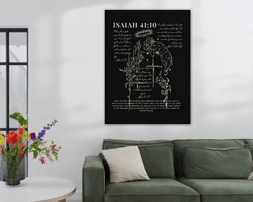 Jesaja 41:10 Christelijk Kunstwerk - Bijbelvers Typografie, Geloofsgeïnspireerd Ontwerp, Schrift Muurkunst &; Streetwear Grafisch van Baleee
