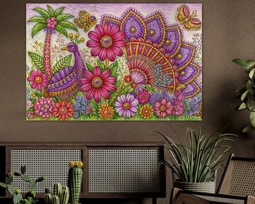spiritual image bird with flowers by Egon Zitter