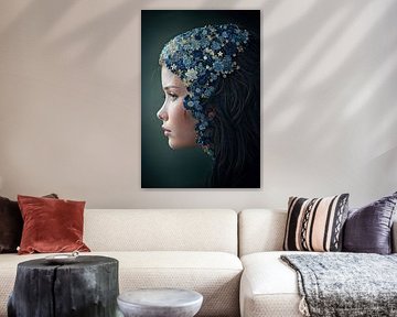 spiritueel beeld vrouw met bloemen van Egon Zitter