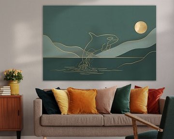 Gouden orka bij maanlicht van DNArt Gallery's