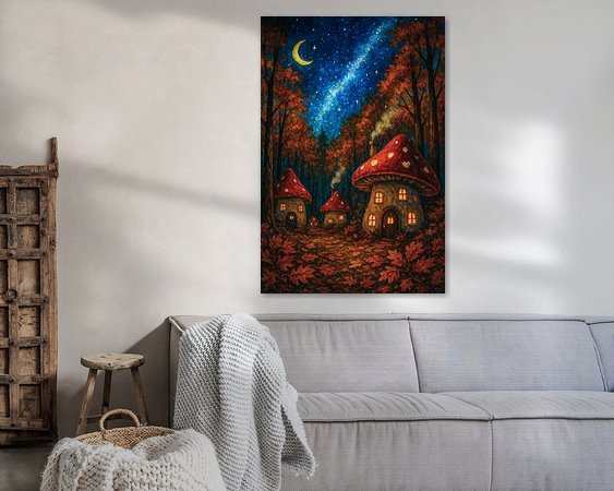 Voorbeeld van het werk in een kamer