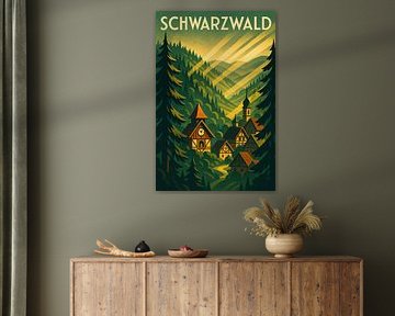 Schwarzwald Art Deco Poster – Black Forest Wall Art