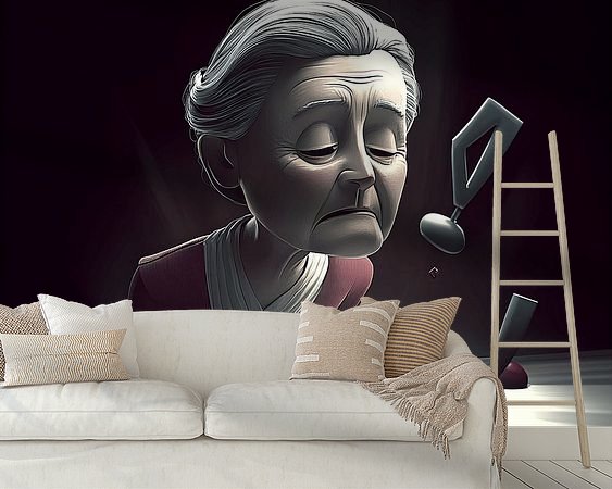 Voorbeeld van het werk in een kamer