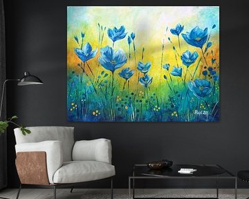 Blaue Blüten im Licht