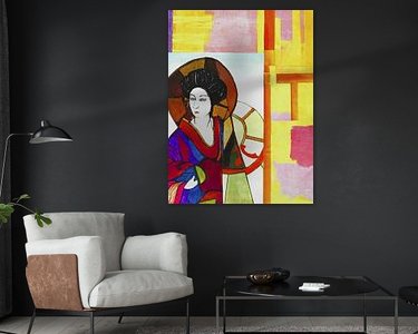 Voorbeeld van het werk in een kamer