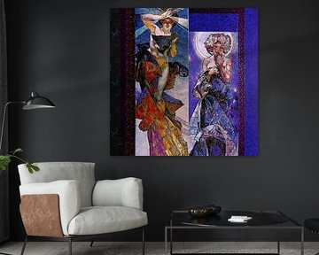 Women at night . Art Deco collage ( 1 ) by Ineke de Rijk