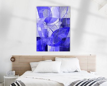 Modern Abstract: Organic shapes in blue