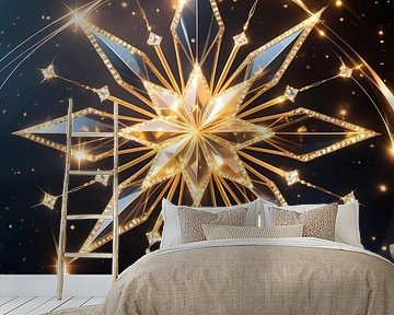 Celestial Radiance - Golden Starburst Glow by Manuela Dekkers