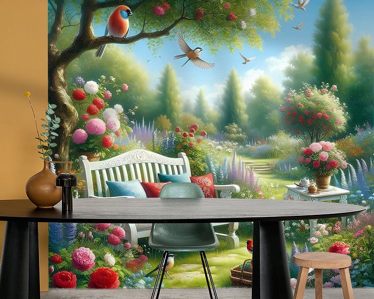 Voorbeeld van het werk in een kamer