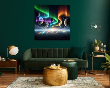 Ein Schleier aus Polarlichtern, der die Geheimnisse der Planeten verbirgt.