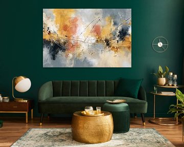 Orange and black composition - Powerful painting by Joriali Abstract