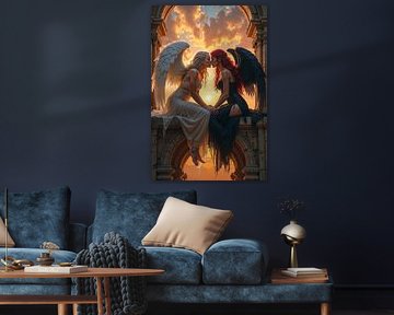 MORRIGANIS: Lesbischer Kuss zwischen Engel und Dämonin