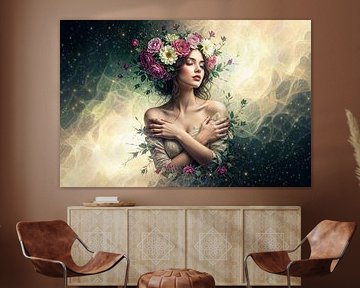 woman with flowers spiritual by Egon Zitter