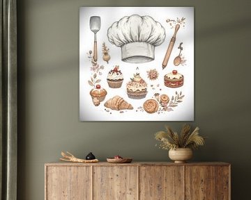 Chef Hat and Pastry Delight by DNArt Gallery's