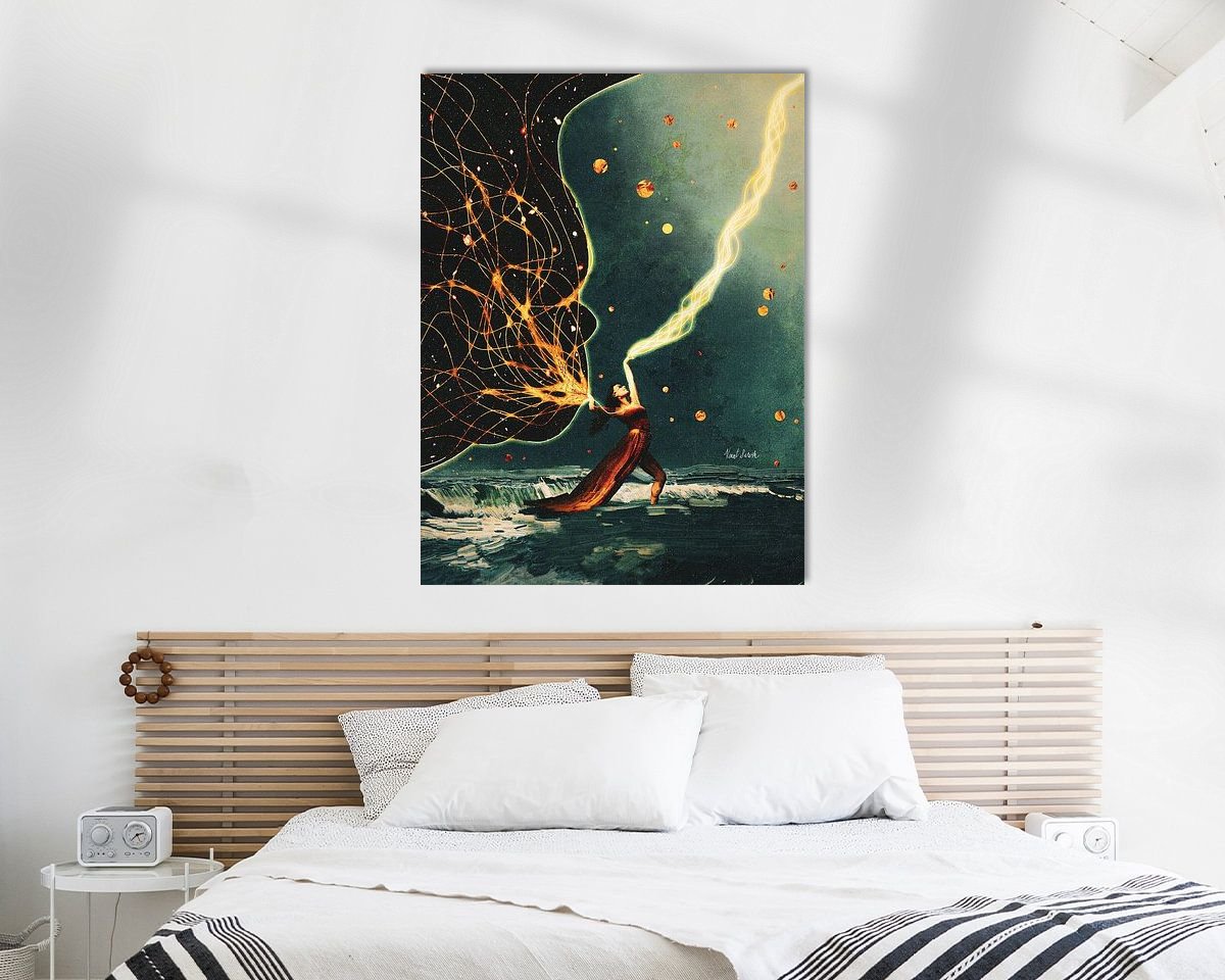 Voorbeeld van het werk in een kamer