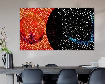 one red and one black summer hat by Werner Lehmann