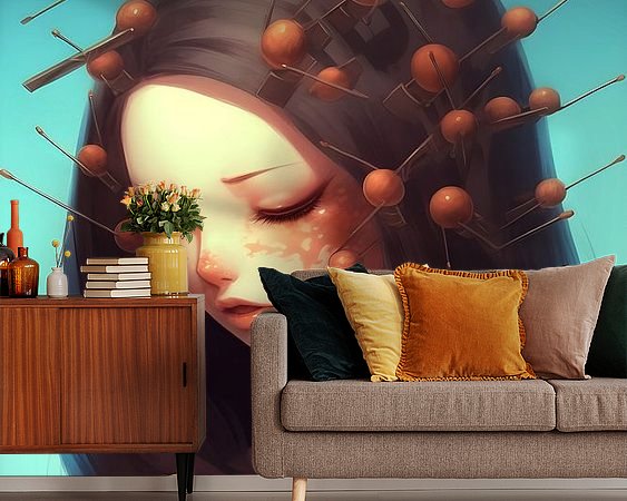 Voorbeeld van het werk in een kamer