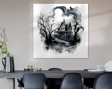 Halloween haunted house ghost spooky mystery by gm_designs
