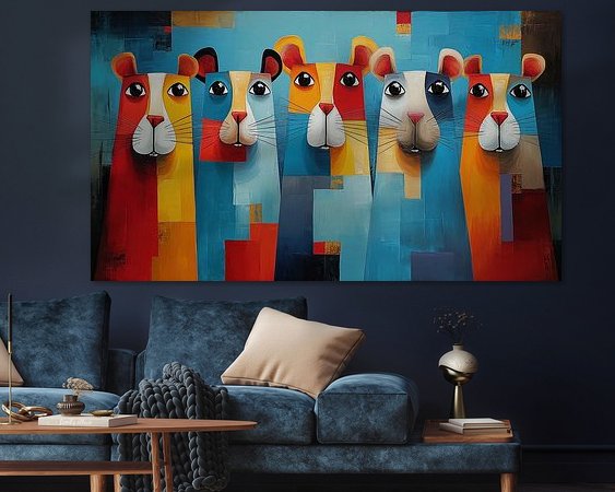 Voorbeeld van het werk in een kamer