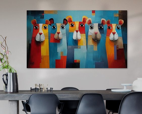 Voorbeeld van het werk in een kamer