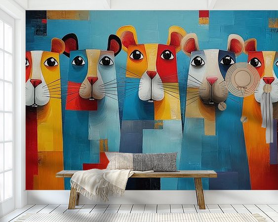 Voorbeeld van het werk in een kamer