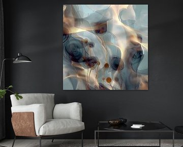 Golden and Gray Flow by Agnieszka Dybowska