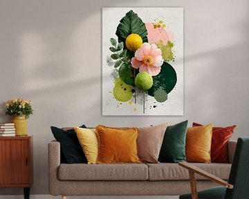 Pastel Flora - Pink Flower & Yellow Bulbs