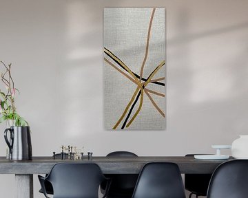 Art abstrait minimaliste sur lin : Diptyque (2)