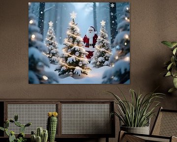 Santa in the wintry clearing by Jean Pierre