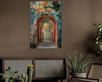 Gateway to Autumn Forest - Dreamy Street Art Painting by BowiScapes abstract and digital art