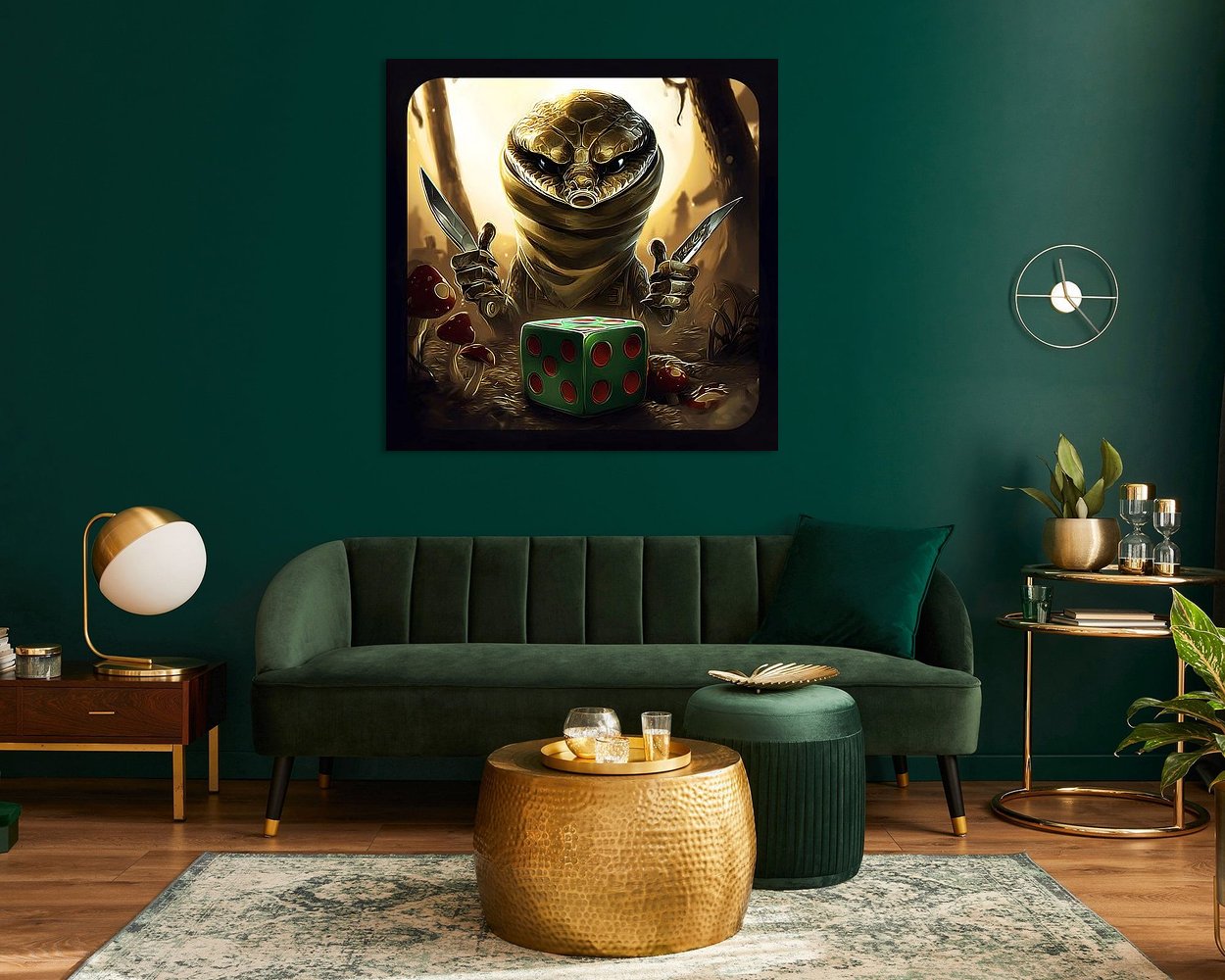 Voorbeeld van het werk in een kamer