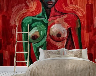 Voorbeeld van het werk in een kamer