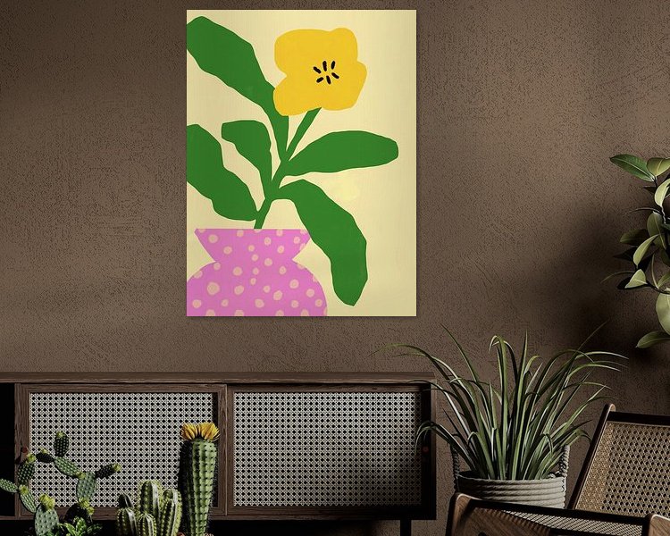 Voorbeeld van het werk in een kamer