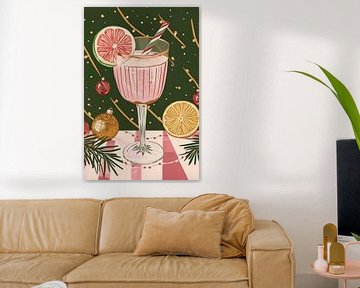 Illustration d'un cocktail festif sur Melloi Art Prints