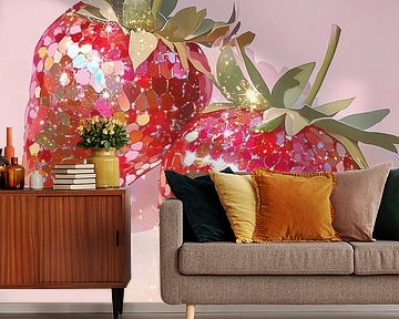 Sprankelende aardbeien van Melloi Art Prints