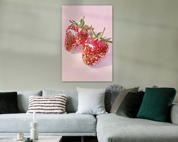 Sparkling Strawberries by Melloi Art Prints