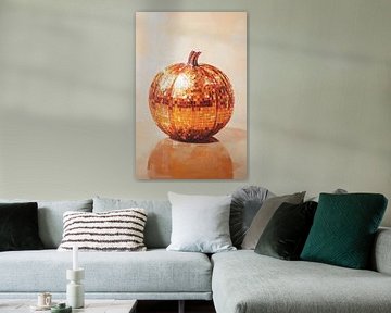 Disco Ball Pumpkin by Melloi Art Prints