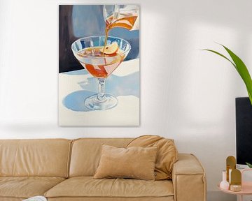 Zitronentee in ein Glas gießen von Melloi Art Prints