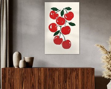 Vibrant Red Cherries by Melloi Art Prints