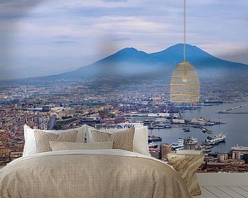 Napels, zicht op Vesuvius en haven