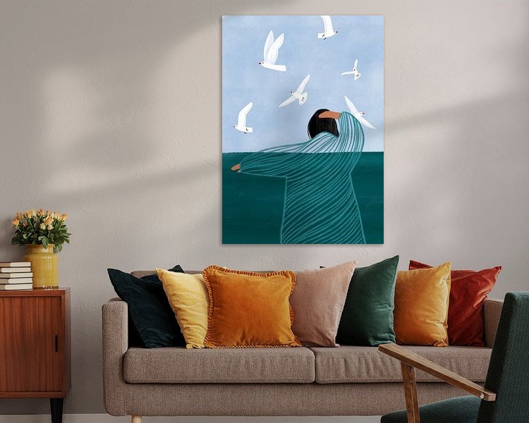 Voorbeeld van het werk in een kamer