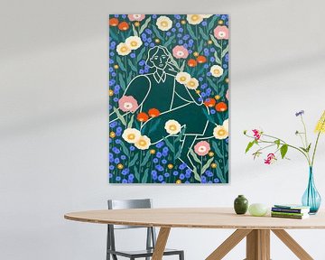 Line Lady With Florals sur Bea Müller