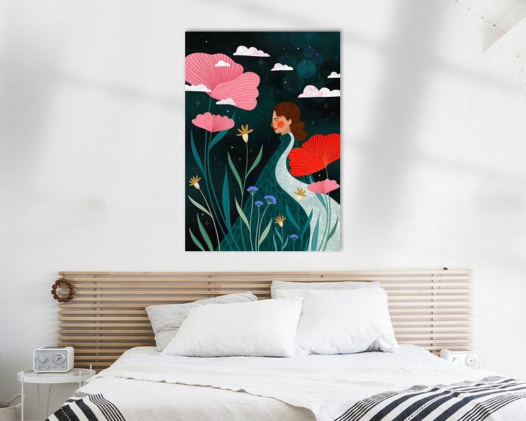 Voorbeeld van het werk in een kamer