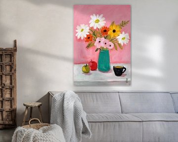 Café et fleurs du dimanche matin