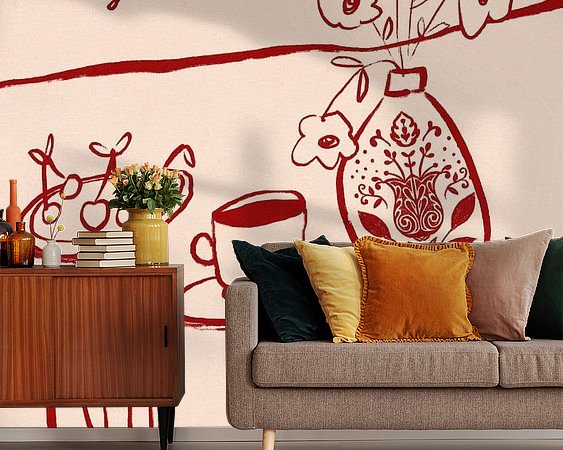 Voorbeeld van het werk in een kamer