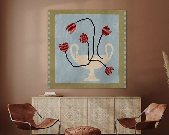 Voorbeeld van het werk in een kamer