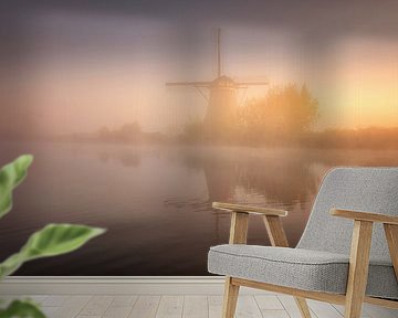Kinderdijk windmill during dawn by Leon Okkenburg
