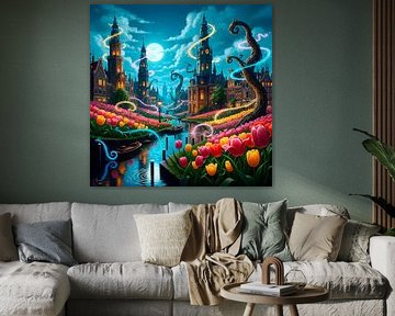 Magical Blue Moon Over Enchanted Garden City by HASANUL FAUZIE