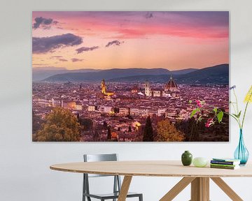 Sonnenuntergang über den architektonischen Monumenten von Florenz von Stefano Orazzini