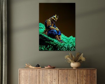 Samurai Warrior in Golden Armor – Epic Japanese Wall Art by Ramy Salah Hefny